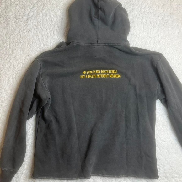 Barriers Huey Newton black panther mens faded black hoodie cropped fit - Picture 4 of 8